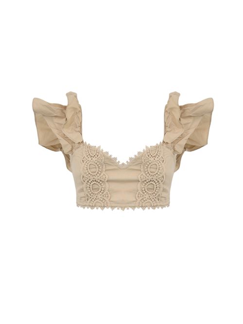 Top in cotone e pizzo Nocciola NO SECRETS | 251NS036NOCCIOLA
